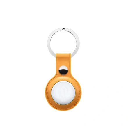 Apple AirTag Leather Key Ring Yellow Lux Copy